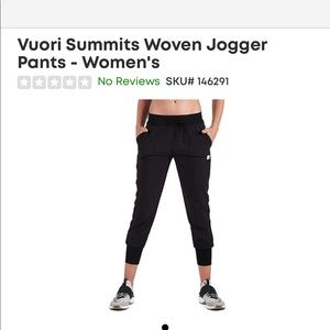 Vuori Summit jogger size extra small black
